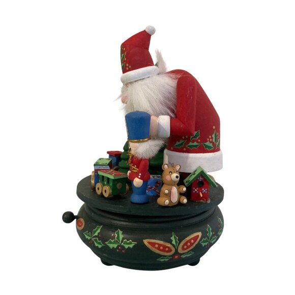 Vintage Christmas Hand Painted Santa Claus Music Box Works - Picture 3 of 10